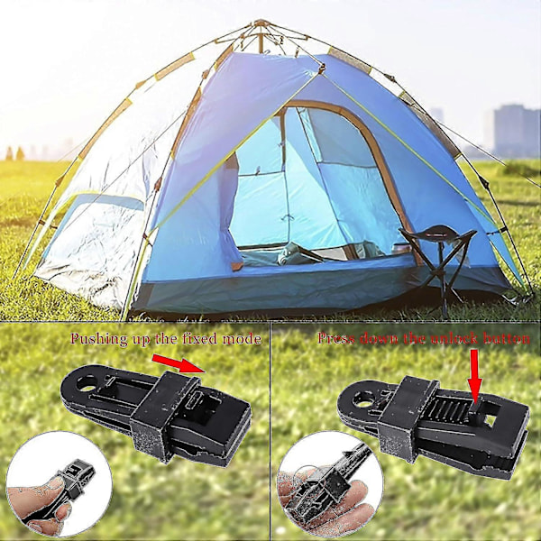 (Multifarvet) 12 Stykker Multifunktionelle Teltklemmer Plastik Teltklemmer Til Udendørs Camping Og Vandreture.