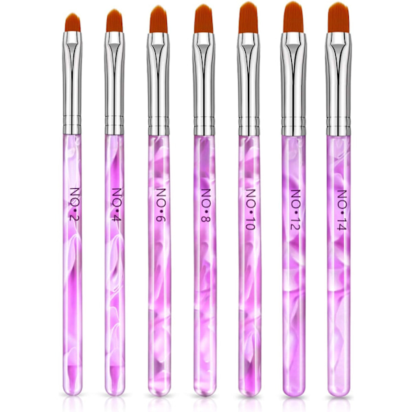 *7 st Akryl Nagelborstar Set med UV Gel Applicering*