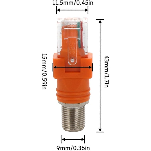 4 KPL F - RJ45 -muunnin F Naaras - RJ45 Uros Koaksiaalipiippu Kytkentäsovitin Ethernet-liitin Koaksiaalinen Suora Liitin Oranssi
