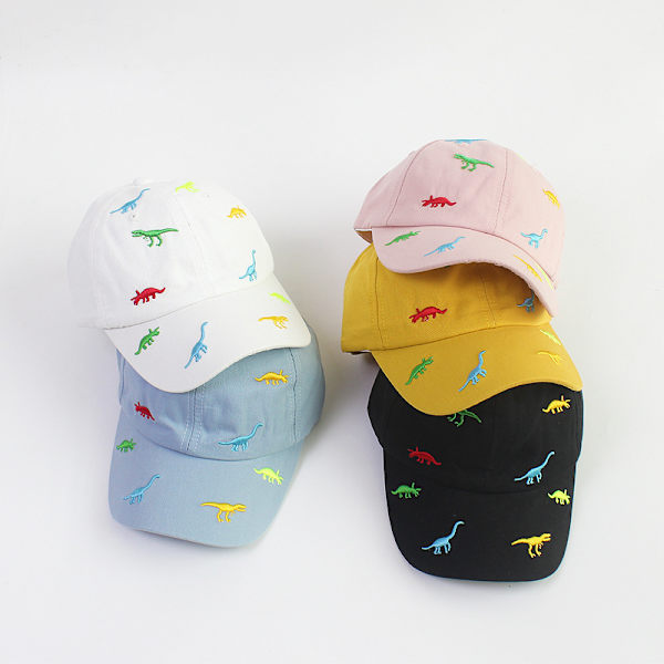 Gul Solhat til Børn - Dinosaur Baseball Cap - Justerbar Sommerhat