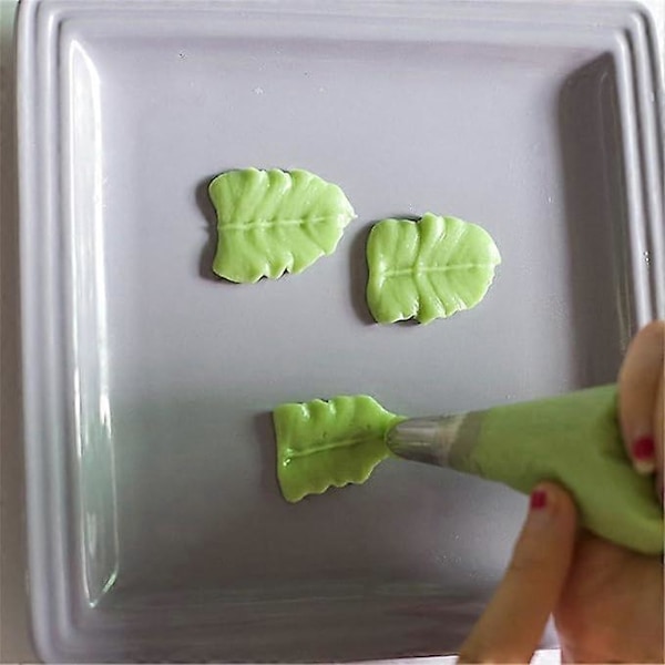5 stk. russiske sprøytetipper i rustfritt stål, kakepyntingsdyser, kakepyntings-glasurdyser, kakepyntingssett for DIY bakeverktøy (5 stk. blad)