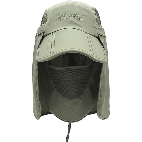 Militärgrön Unisex Safarikeps med Extra Långt Nackskydd