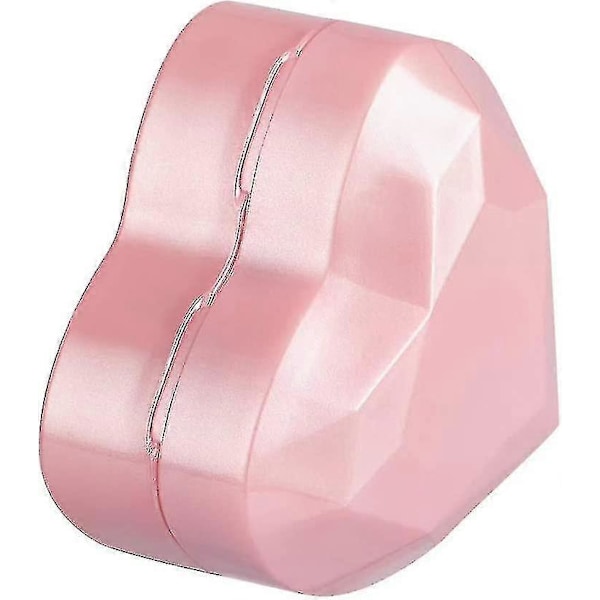Hjärtformad Ring Presentförpackning Med LED-ljus, Sammet Örhängen Smyckeskrin Med Ljus, Smyckesdisplaybox