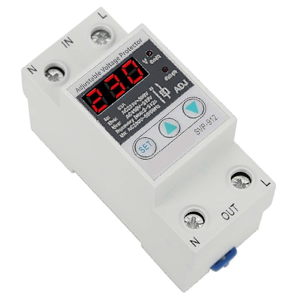 Spenningbeskytter, Justerbar Overspennings- og Underspenningsbeskyttelse, LED-display Spenningsstabilisator Overspenningsvern Strømstabilisator Voltmeter Svp91