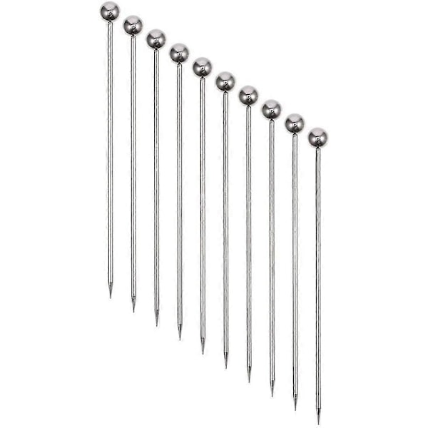 20 Stykker Cocktailpinde i Rustfrit Stål Metal Martinipinde 10,9 cm