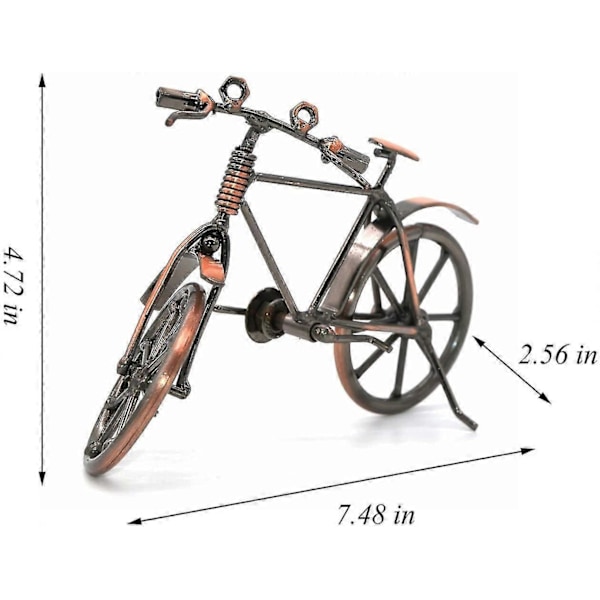 Metal Skulptur Retro Klassisk Håndlavet Jern Motorcykel Cykel Unik Metal Kunst Dekoration Ornamenter Til Cykel Motorcykel Elskere (19*6.5*12(cykel))