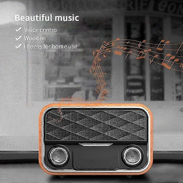 Bluetooth Retro Radio med AUX/FM, med Antenne, Klar Lyd, Bærbar Høyttaler, Kompatibel Android Nettbrett