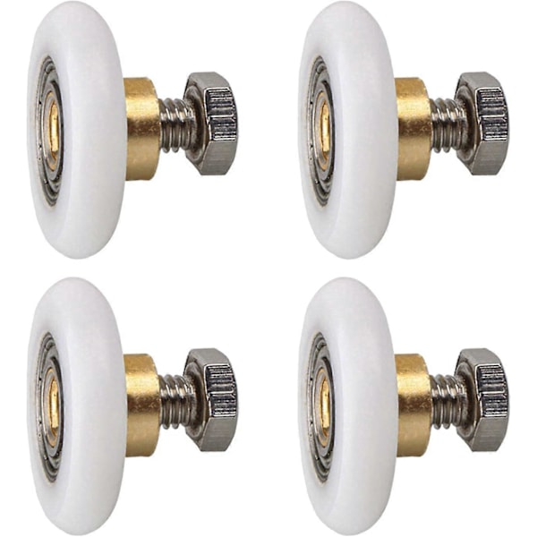 27 mm brusekabinerulle, brusekabinerulle hjul skydedørsrulle udskiftningshjul 4 stk. (27 MM)
