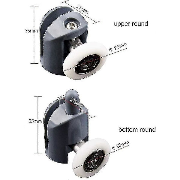 Duschdörrsrullar 8 stycken Duschdörrsrullar Glidande Duschdörrsrull Duschkabinsrullar För Badrumsduschdörr 23mm