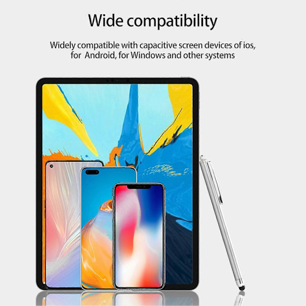 Kapasitiv penn Universal Sensitiv Berøring Ingen Forsinkelse Komfortabelt grep Utskiftbar spiss Skriving Bærbar Smarttelefon Nettbrett PC Stylus Penner for iOS