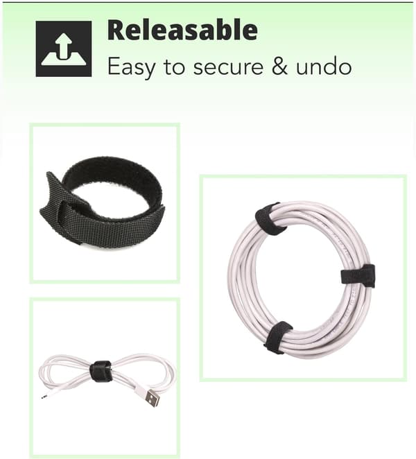 #Kabelbinder Gjenbrukbare 50 stk Stropper Justerbare Løsbare Tidy Wrap Hook#