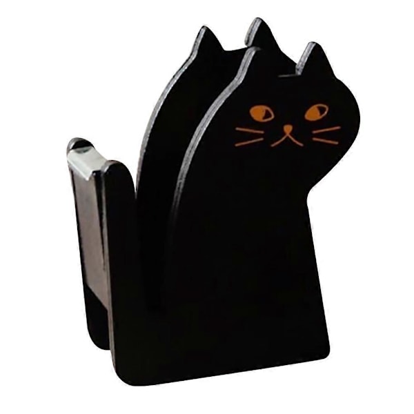 Kattformad tejpdispenser Bedårande tejpskärare Retrostil trätejpdispenser