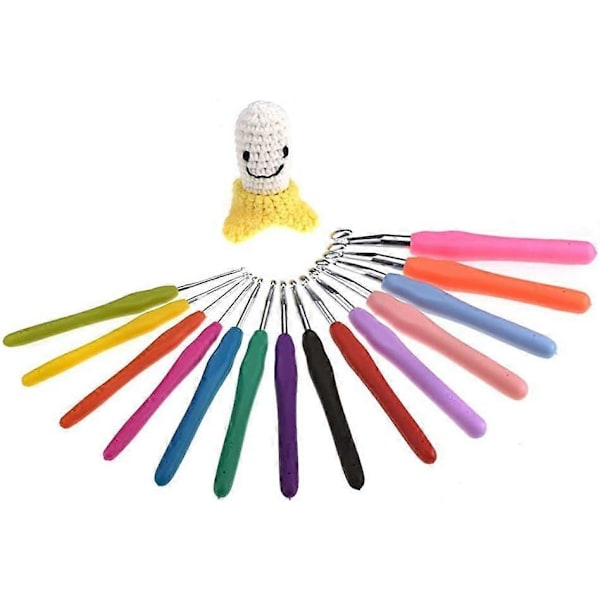 Heklenåler Sett, Ergonomiske Heklenåler Med Etui For Artrittiske Hender, Ekstra Lange Heklenåler