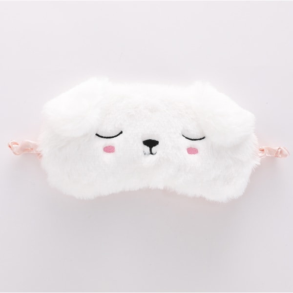 (White Dog) Sleeping Mask,Natural Silk Comfortable Eye Sleep Mas