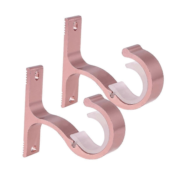2 ST Gardinstång Aluminiumlegering Tjockt Enkelt Fäste Monteringsfäste (Roséguld)