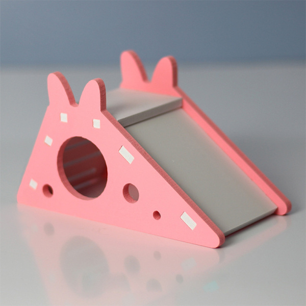 #3 Hamsterhus Træhytte til Lille Kæledyr Naturlig Levested for Hamster Gerbil Rot Chipmunk 3 Farver Pink Blå Grøn#