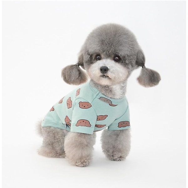 Hundkläder valpkläder kattkläder teddy pomeranian bichon två fötter apparelLGrön