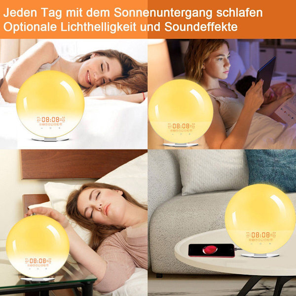 #Natlampe stemningslys vækkeur - søvnstøtte, Bluetooth, radio,#