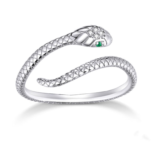 Slange Ring 925 Sterling Sølv Ring Justerbar Åpen Ring