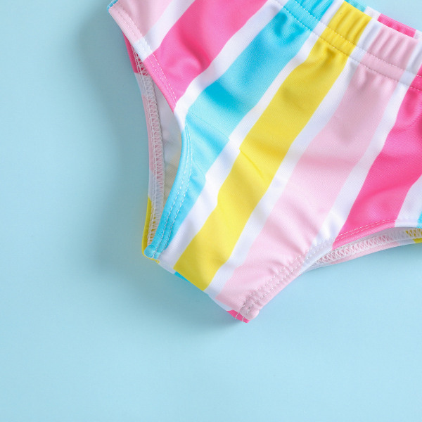 Jente Split Fargerik Stripe Badetøy (Anbefalt for 2 - 3 år)