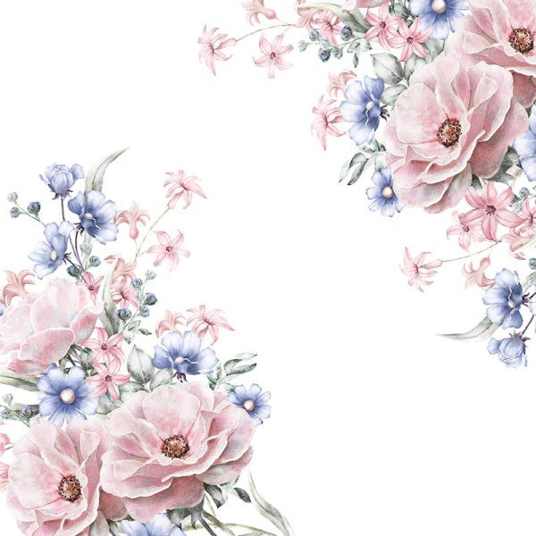 Blomväggsdekaler Vattenfärgsblommor Väggdekaler Sovrum Vardagsrum