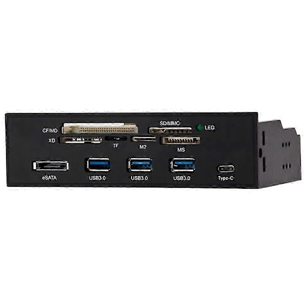 Multi-Port PC Frontpanel Internt USB3.0 eSATA Type-C TF SD Kortlæser Hub