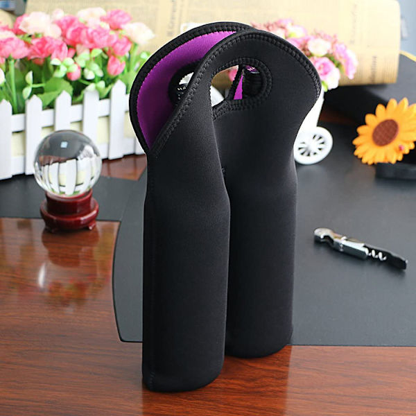 #Isoleret Flaskepose Flaskeholder til 2 Flasker Vin Bærbar Vandflaskepose til Vin og Champagne#