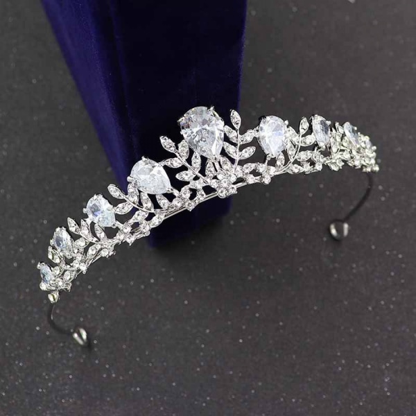 #Zirkon Brudeslør Tiara Krone Legering#