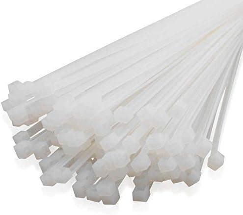 *Kabelbindare 200 mm x 2,5 mm, Kabelbindare, Kabelbindare 200mm, Vit, Förpackning med 100 stycken*