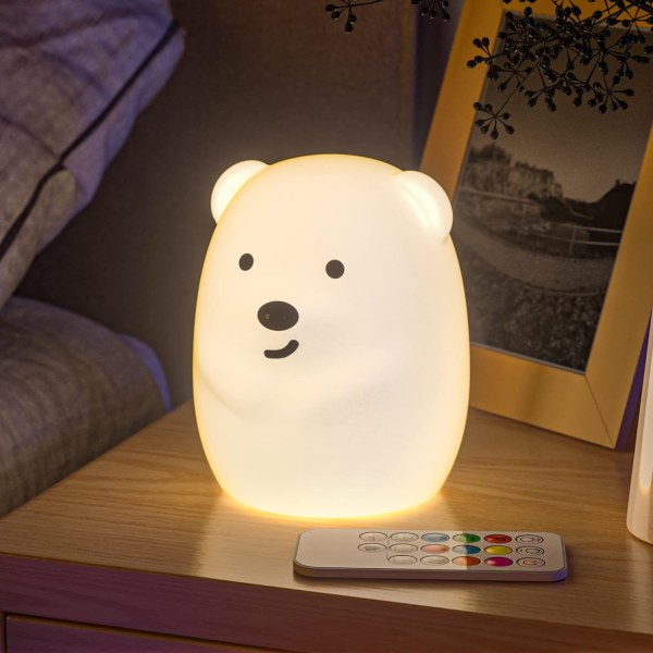 Børnenatlys Bjørn Natlys LED Lampe Soveværelse 9 Farver