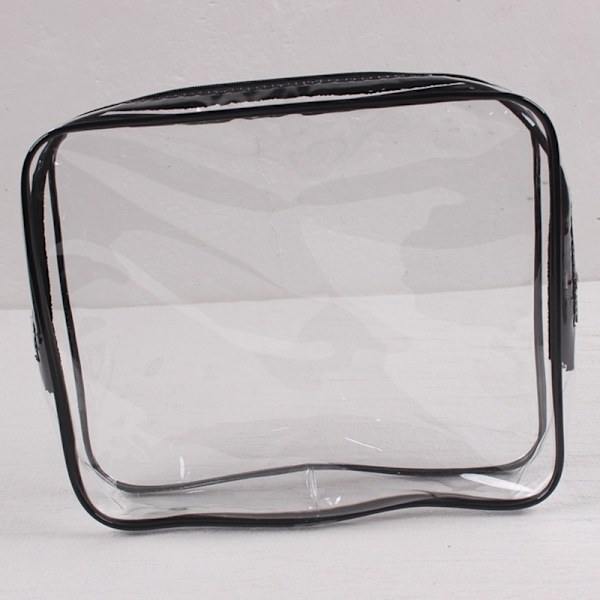 #in 1 Presentpåsar Transparent PVC Reseväska Vattentät Multifunktionell Kosmetikpåse Sminkpåsar för Resor 3 st (Svart)#