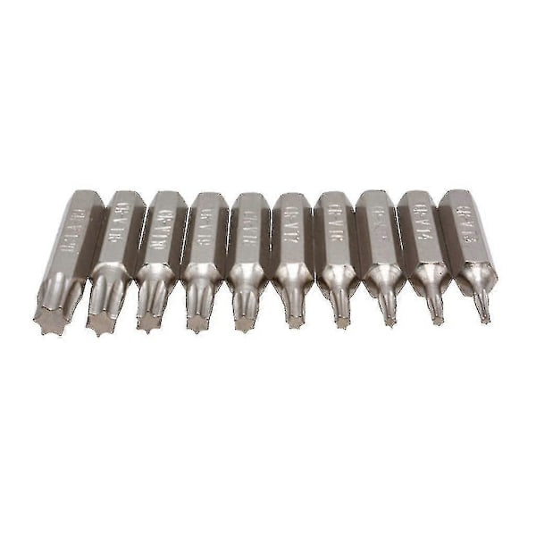 10 stk. Cr-v Torx Skruetrækker Bits Sæt T3 T4 T5 T6 T7 T8 T9 T10 T15 T20 Mobil Reparationsbit Blommeblomster Reparationshoved