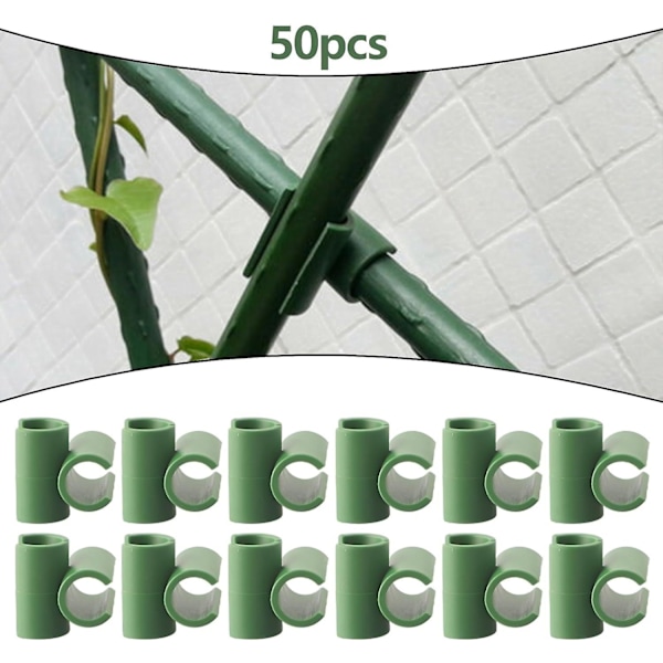50-pack Växtstöd Clips, Säkra Växtspaljé Clips, Perfekt för Klätterpergola (11mm)