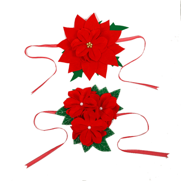 #2 x juleblomstgardinbånd, delikate røde gardinkroker, annonse#