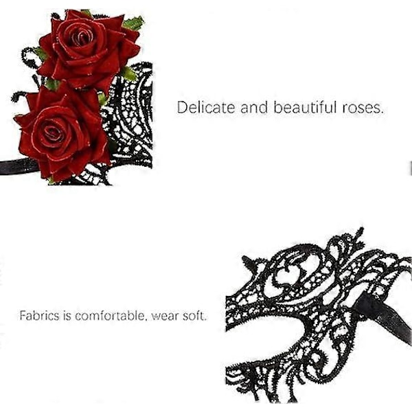 Rose Blomst Blonde Maskerade Maske, Maskerade Maske for Kvinner, Kvinner Blomst Halvmasker Cosplay Festutstyr Festival