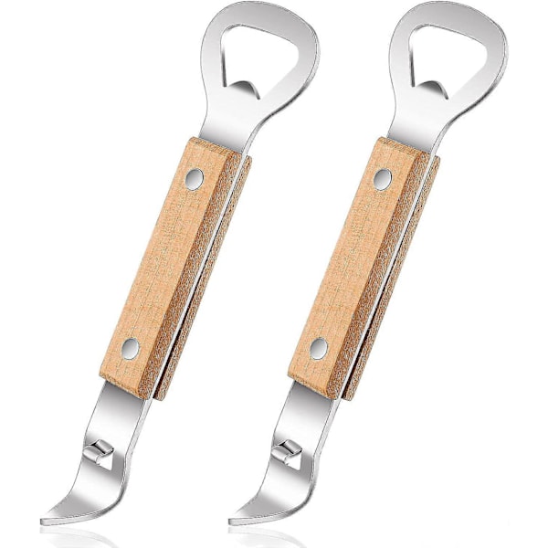 2 Stycken Magnetiska Flask- och Burk öppnare med Trähandtag, Magnet