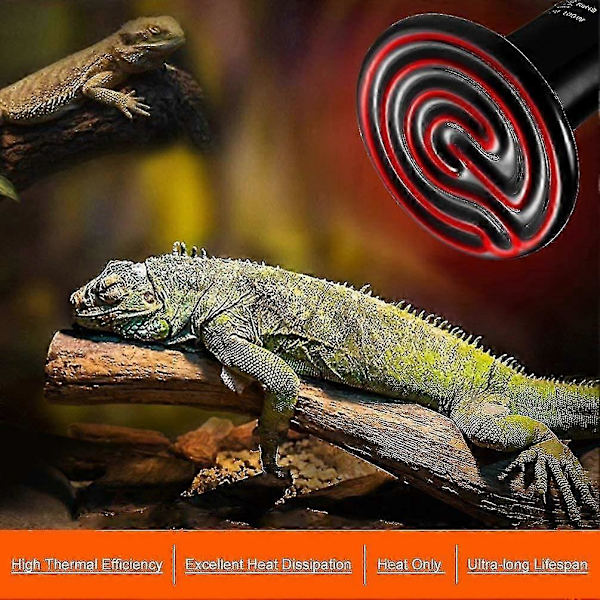 150w Infrarøde Lamper Keramisk Reptil- og Amfibievarme Pære, Slange, Fugl, Skildpadde (220-240v, E27 Gevindadapter)