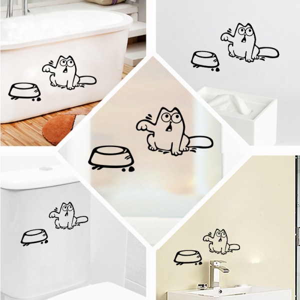 Katt og bolle bilsticker, flere farger