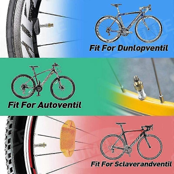 Ren Kobber Cykelpumpe Adapter til Cykelventil - Ingen Luftlækager, Ingen Misfarvning - DV AV SV Ventil til Cykelpumpe