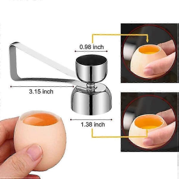 Eggeskallåpner Egg Topper Kutter, Rustfritt Stål Egg Knekker Separator for Rå, Myke eller Hardkokte Egg - jjS