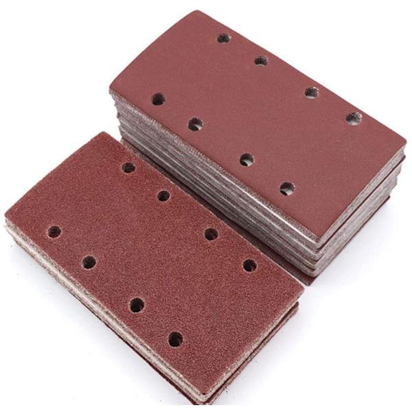 #36x slippapper - Excenterslippapper - Klibbiga slippapper med krok och ögla - Korn P 40/60/80/100 - 93 x 185 mm#