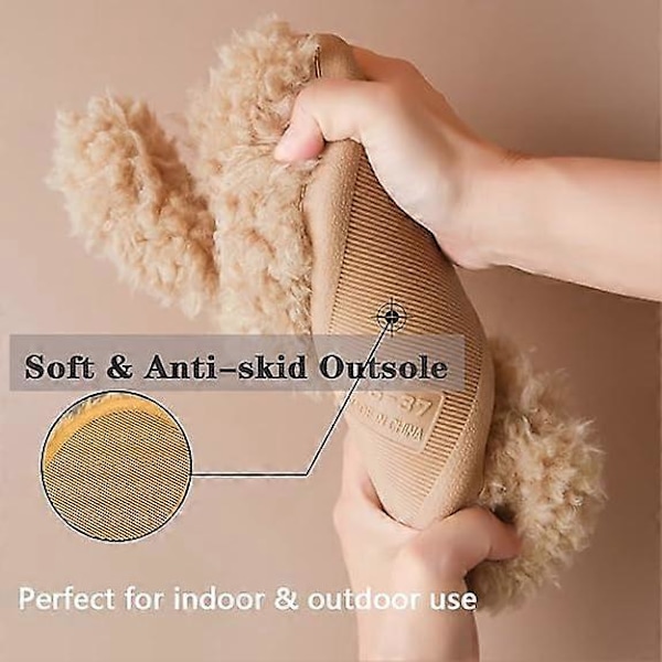 Söta Teddy Djurtofflor Damtofflor Varma Memory Foam