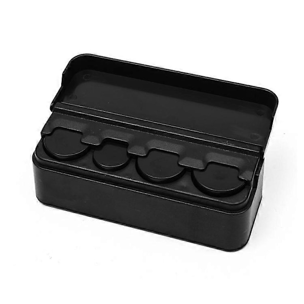 Myntbehållare för bil, organiserare för växel, universell förvaring, myntautomat, kompatibel med de flesta bilar, lastbilar, tillbehör (Svart, 1-pack)
