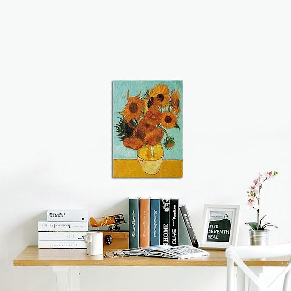 Van Gogh solros canvas tavla, vardagsrum sovrum entré hängande tavla, inre ram dekorativ tavla, 30*40CM