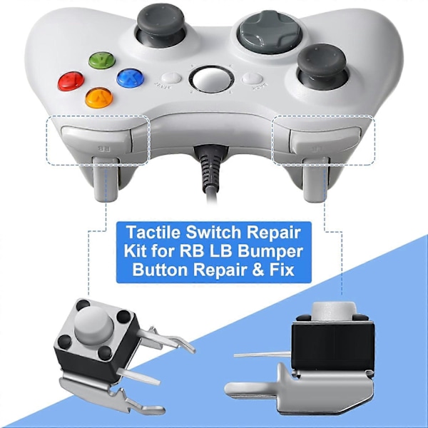 37 stk. Analog Joysticks Reparasjonssett Kompatibelt med Xbox One-kontrollere, Inkluderer Bumper-knapper Erstatning Thumbstick Hatt Silikon Hatt Deksel med Sc