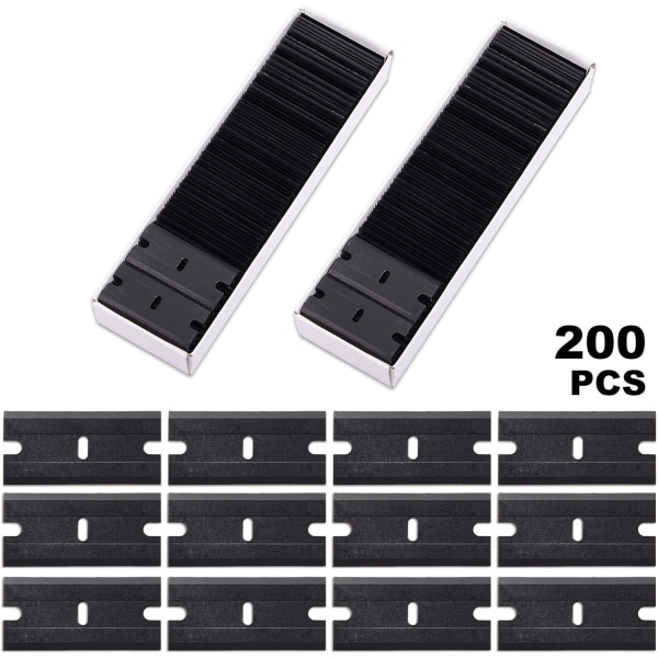 200Pcs Black Plastic double-sided razor blade double-edged plast