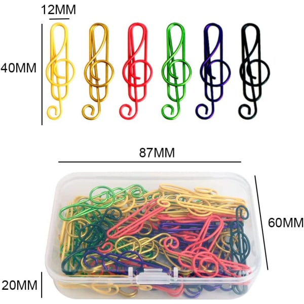 100 stykker kontorklips metallklips Fargerikt papir C