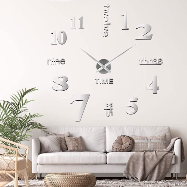 #Veggklokke DIY 3D veggklokke moderne design akryl (lydløs) lysende klokke#