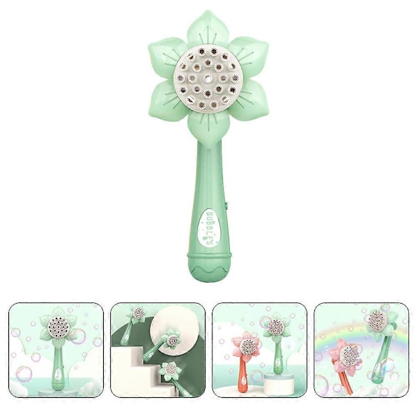 Solrosformad Bubbelmaskin Leksak Bärbar Bubbelstav Leksak Elektrisk Bubbelblåsare Leksak