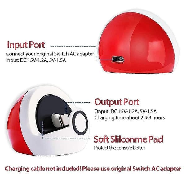 Laddningsstation för /Switch Lite/, Ersättning Typ C Port Switch Laddning(A)